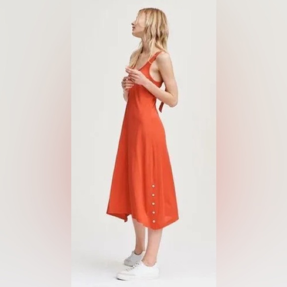 Rag & Bone rust orange midi sun dress with adjustable straps